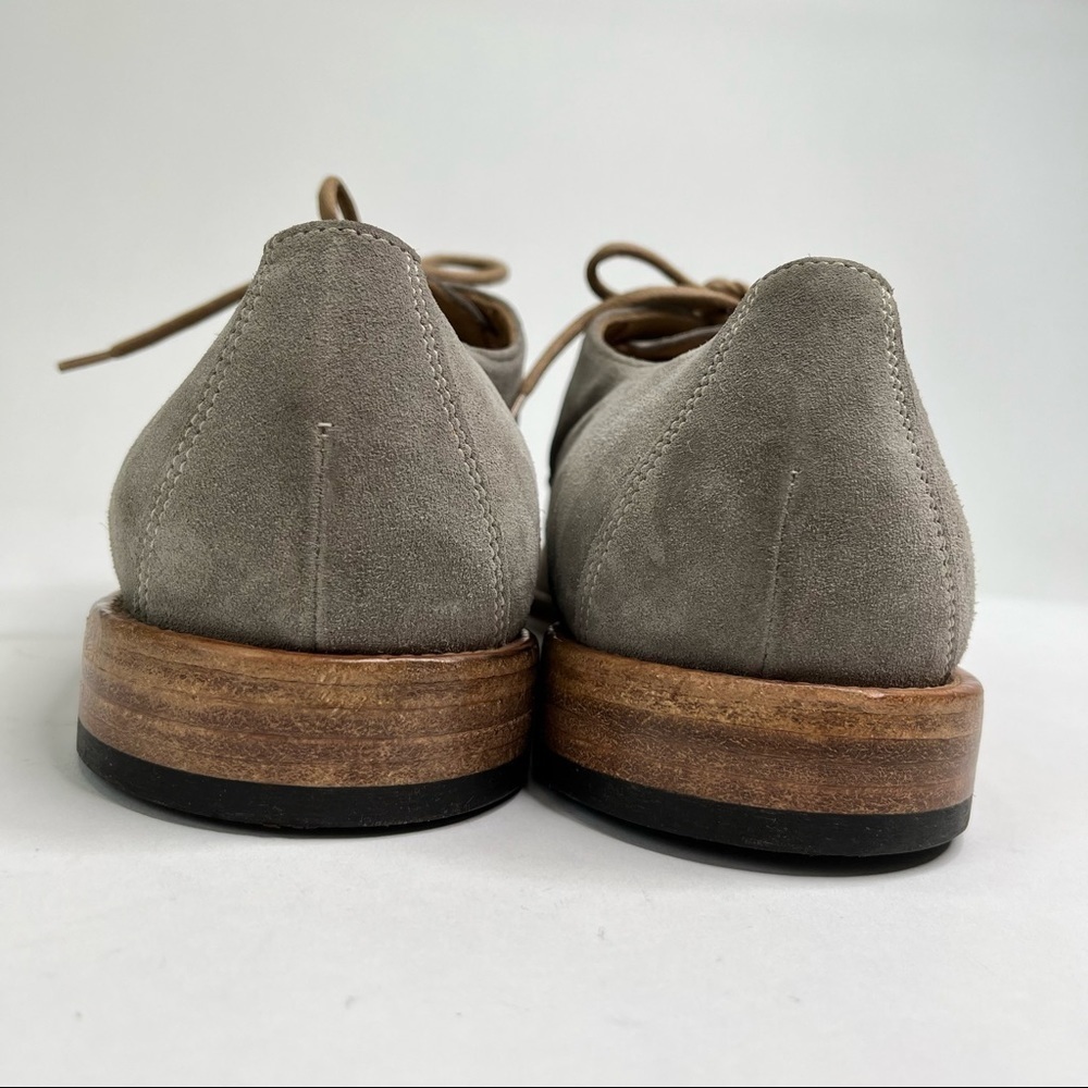 𝅺new Dusica Smokey Grey Suede Leather Dressy Casual Preppy Lace-up Oxford Shoes - Picture 6 of 13